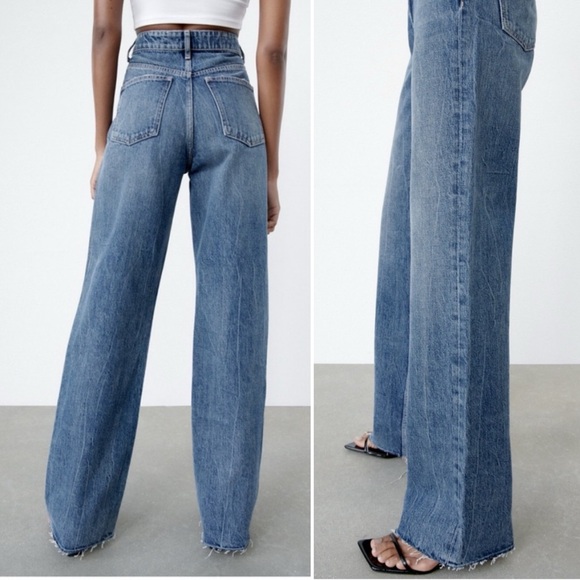 ZARA ✨ high waist wide leg jeans | Sz 6 - Picture 1 of 10